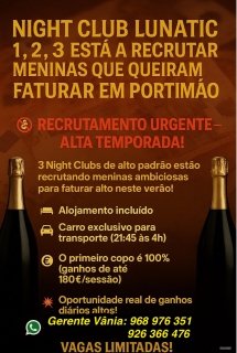 RECRUTAMENTO URGENTE – ALTA TEMPORADA!  PORTIMÃO